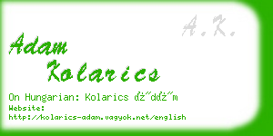 adam kolarics business card